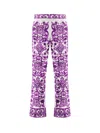 Dolce & Gabbana Maiolica Cropped Printed Silk-blend Flared Pants In Purple
