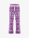 Dolce & Gabbana Maiolica Print Silk Wide Leg Trousers In Purple