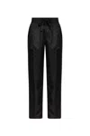 Dolce & Gabbana Silk Trousers With Monogram In Black