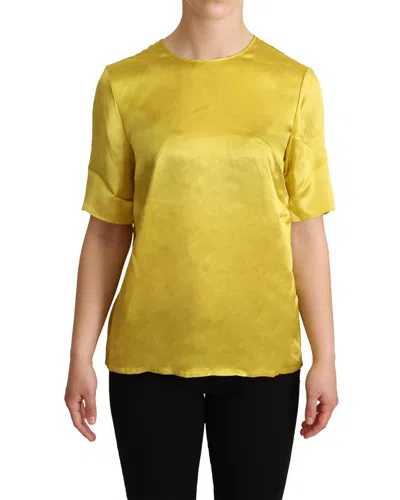 Dolce & Gabbana Silk T-shirt In Yellow