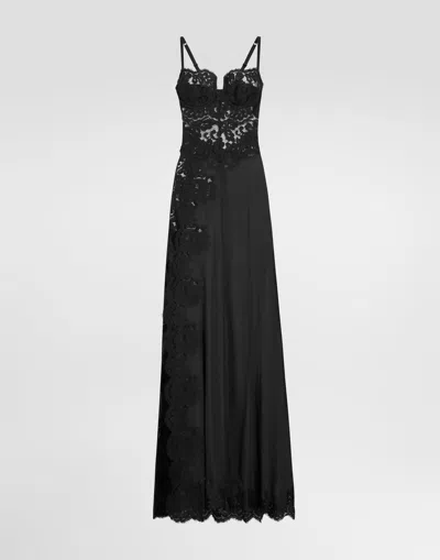 Dolce & Gabbana Silk Tulle Dress In Black