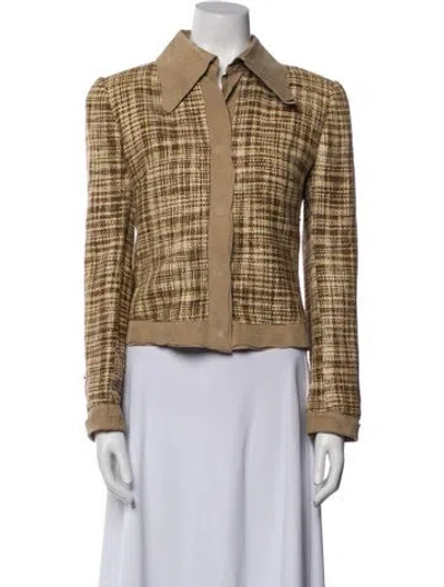 Pre-owned Dolce & Gabbana Silk Tweed Pattern Blazer In Neutral