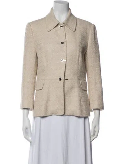 Pre-owned Dolce & Gabbana Silk Tweed Pattern Blazer In Neutrals
