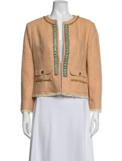 Pre-owned Dolce & Gabbana Silk Tweed Pattern Jacket In Neutrals