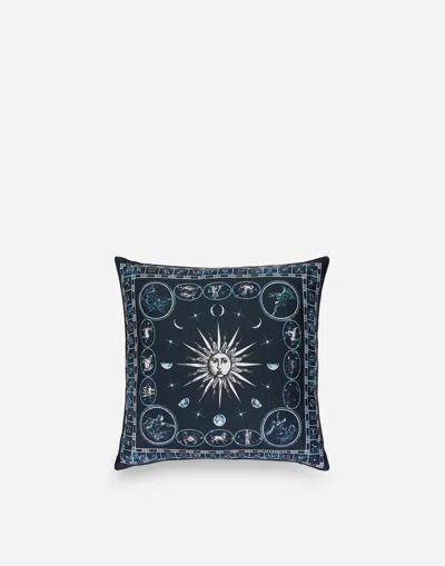 Dolce & Gabbana Silk Twill Cushion Small In Blue
