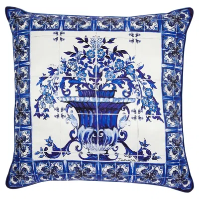 Pre-owned Dolce & Gabbana Silk Twill Decorative Pillow, Large, Italy In Purple