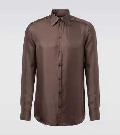 Dolce & Gabbana Long-sleeved Shirt In Brown
