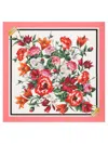 Dolce & Gabbana Women Silk Twill Floral Print Scarf In Pink