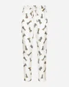Dolce & Gabbana Silk Twill Jogging Pants With Chess-piece Print In Print