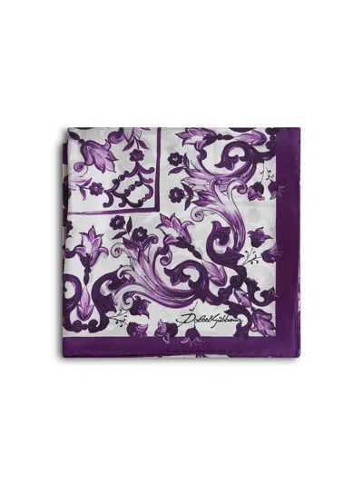 Dolce & Gabbana Silk Twill Maiolica Print Scarf