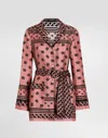 Dolce & Gabbana Silk Twill Pajama Shirt Dg Logo In Pink