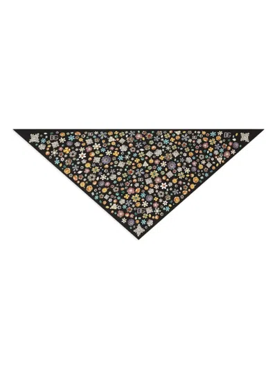 Dolce & Gabbana Silk Twill Scarf In Black
