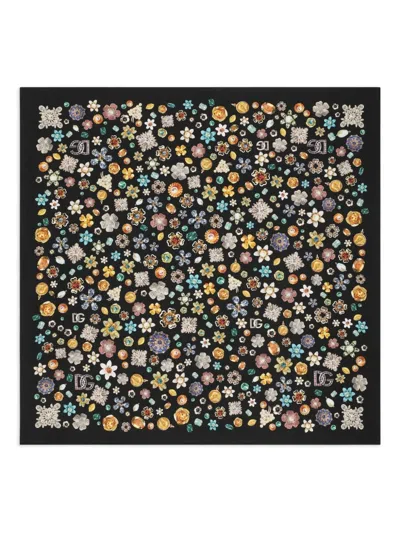 Dolce & Gabbana Silk Twill Scarf In Black