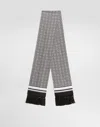 Dolce & Gabbana Silk Twill Scarf With Micro-design And Logo In White
