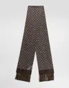 Dolce & Gabbana Geometric-pattern Silk Scarf In Brown