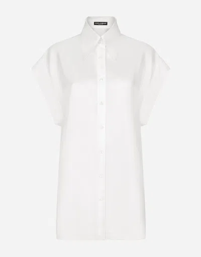 Dolce & Gabbana Silk Twill Shirt In White