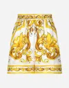 Dolce & Gabbana Majolica Print Silk Pajama Shorts In Print
