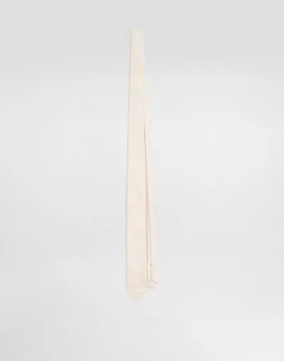 Dolce & Gabbana Silk Twill Tie In Neutral