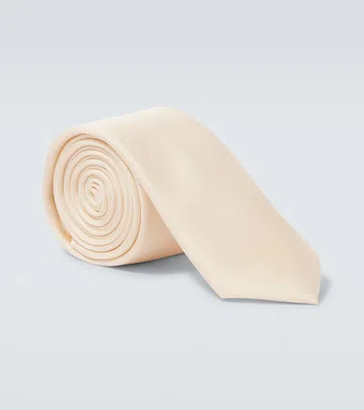 Dolce & Gabbana Silk Twill Tie In White