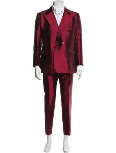 Pre-owned Dolce & Gabbana Silk Two-piece Suit In Burgundy