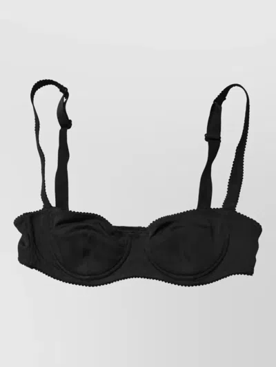 Dolce & Gabbana Silk Underwire Balconette Bikini Top In Black