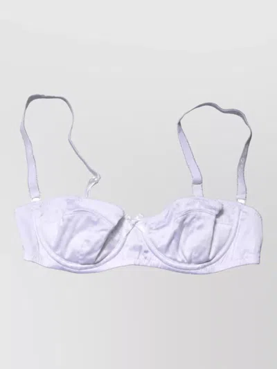 Dolce & Gabbana Silk Underwire Balconette Bikini Top In White