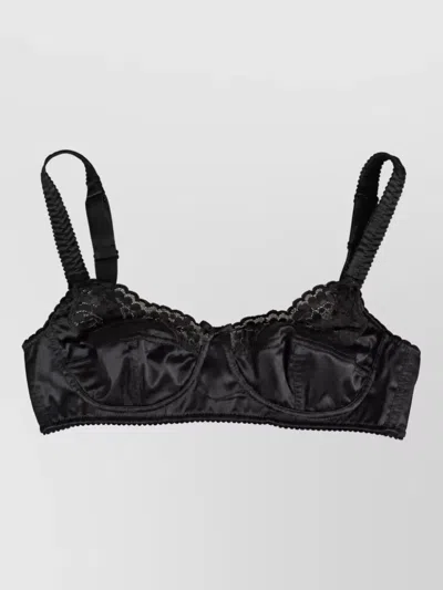 Dolce & Gabbana Silk Underwire Balconette Bra In Black