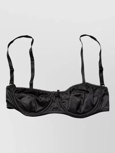 Dolce & Gabbana Silk Underwire Balconette Bra In Black