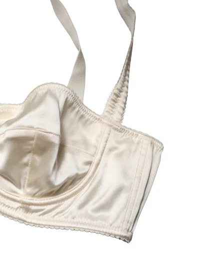 Dolce & Gabbana Silk Underwire Balconette Bra In White