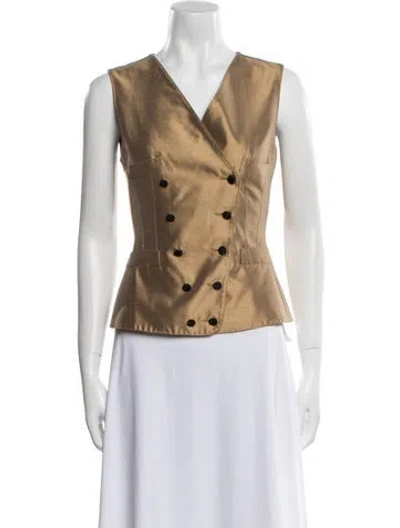 Pre-owned Dolce & Gabbana Silk Vest W/ Tags In Neutral