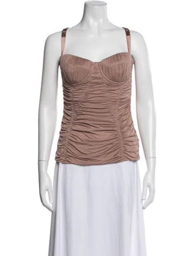 Pre-owned Dolce & Gabbana Silk V-neck Top In Multi