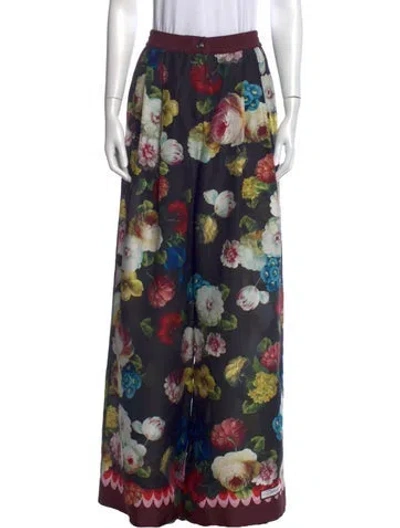 Pre-owned Dolce & Gabbana Silk Wide Leg Pants In Black