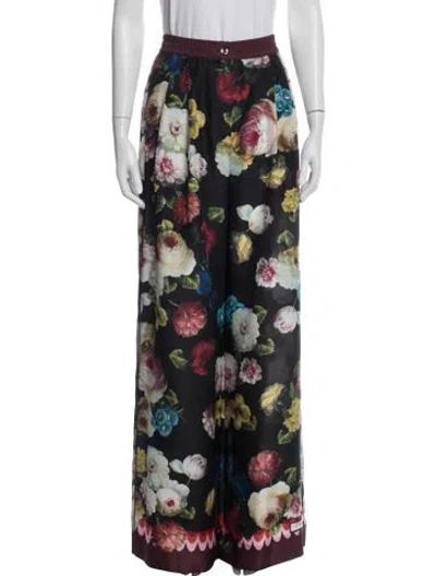Pre-owned Dolce & Gabbana Silk Wide Leg Pants In Black