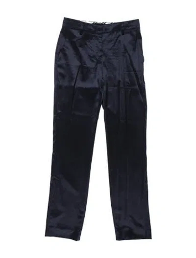 Pre-owned Dolce & Gabbana Silk Wide Leg Pants In Blue