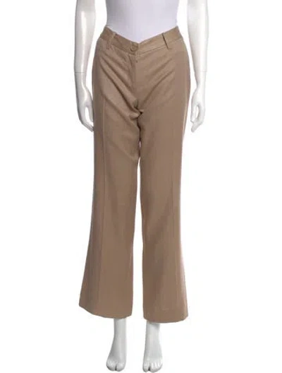 Pre-owned Dolce & Gabbana Silk Wide Leg Pants In Neutral