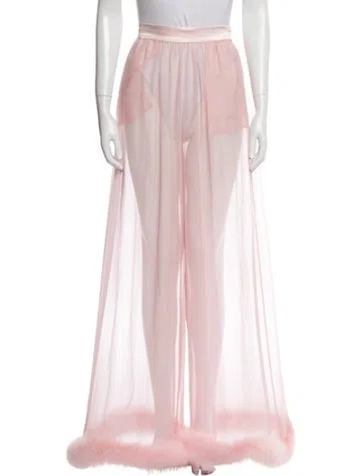Pre-owned Dolce & Gabbana Silk Wide Leg Pants In Pink