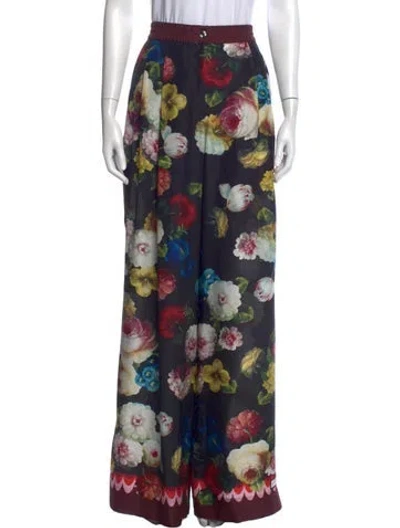 Pre-owned Dolce & Gabbana Silk Wide Leg Pants W/ Tags In Black