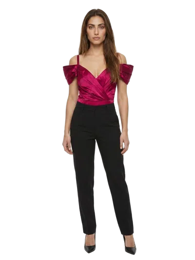 Dolce & Gabbana Silk Wrap Bodysuit In Pink
