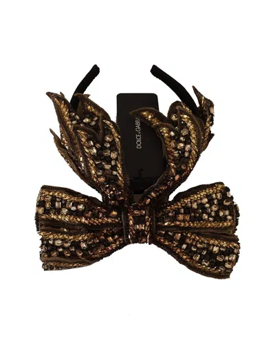 Dolce & Gabbana Silk-blend Headband In Brown