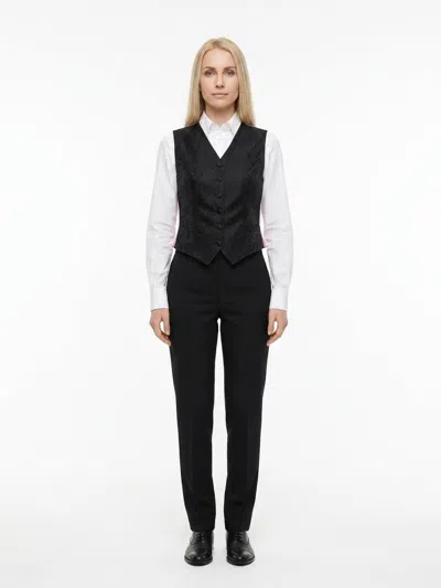 Dolce & Gabbana Silk-blend Jacquard Vest In Black