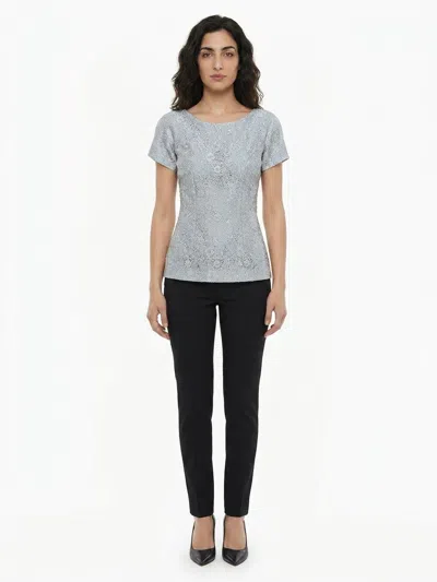 Dolce & Gabbana Silk-blend Knit T-shirt In Gray