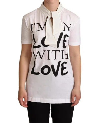 Dolce & Gabbana Silk-blend T-shirt In White
