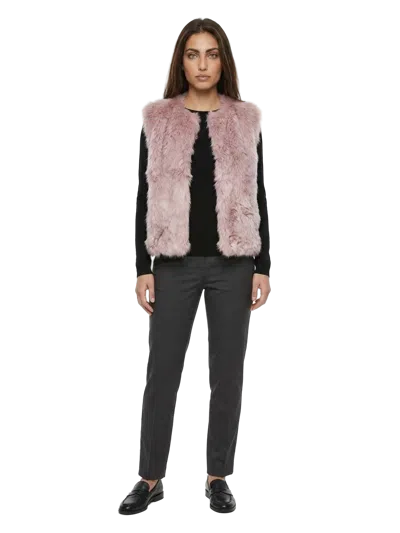 Dolce & Gabbana Silk-lined Fur Vest In Pink