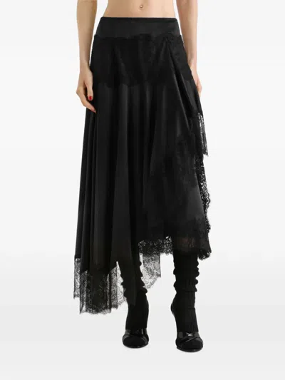 Dolce & Gabbana Silk-satin Skirt In Black