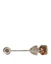 Dolce & Gabbana Silver 925 Sterling Silver Crystals Pin Collar Men's Brooch In Silver