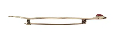 Dolce & Gabbana Silver Brass Crystal Spilla Serpente Brooch Pin Accessory In Gold
