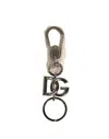 Dolce & Gabbana Silver Brass Dg Logo Keychain Metal Ring Women's Keyring In Silver