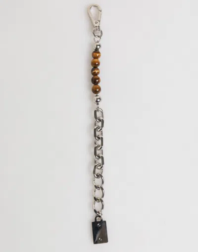 Dolce & Gabbana Silver Chain Brass Beaded Lobster Clasp Logo Men Bracelet