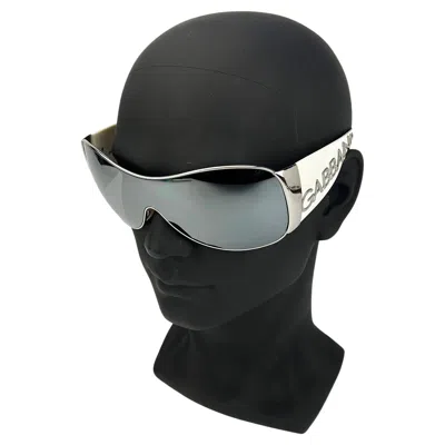 Pre-owned Dolce & Gabbana Silver Cream Mirror Lens Oversize Ski Sunglasses In White