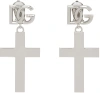 Dolce & Gabbana Silver Cross Earrings In 87655 Agentopalladio